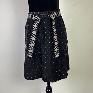 Indi & Cold embroidered cotton blend skirt with belt and pockets size small